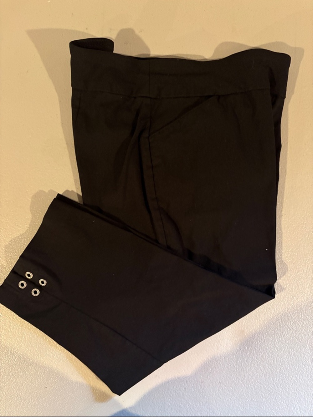 Coral Bay Black Capris with Grommet Detail